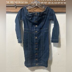 Fashion Nova off-the-shoulder denim dress Small (1502)